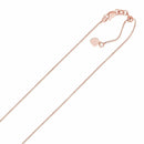 14k Rose Gold Adjustable Box Chain (0.70 mm) | - Forever in Harmony