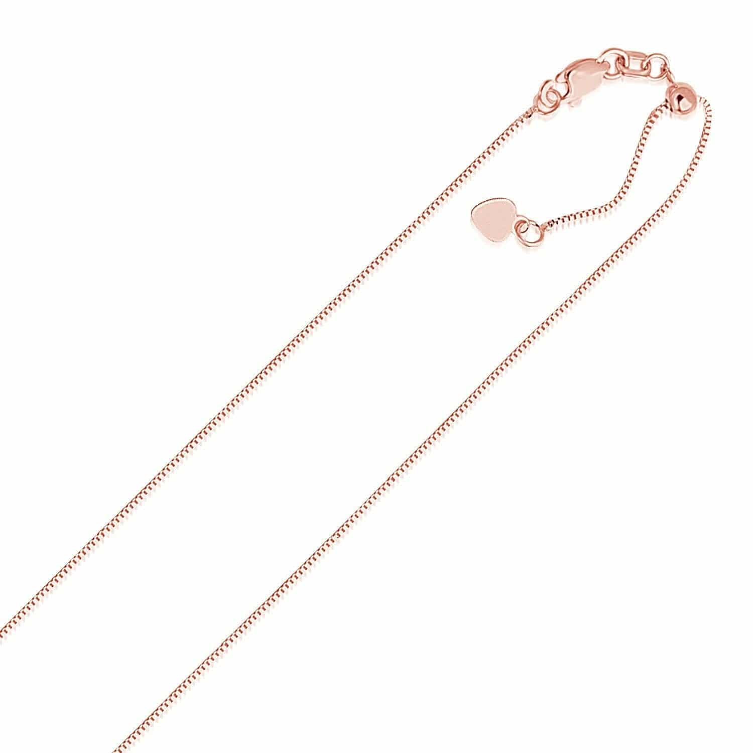 14k Rose Gold Adjustable Box Chain (0.70 mm) |