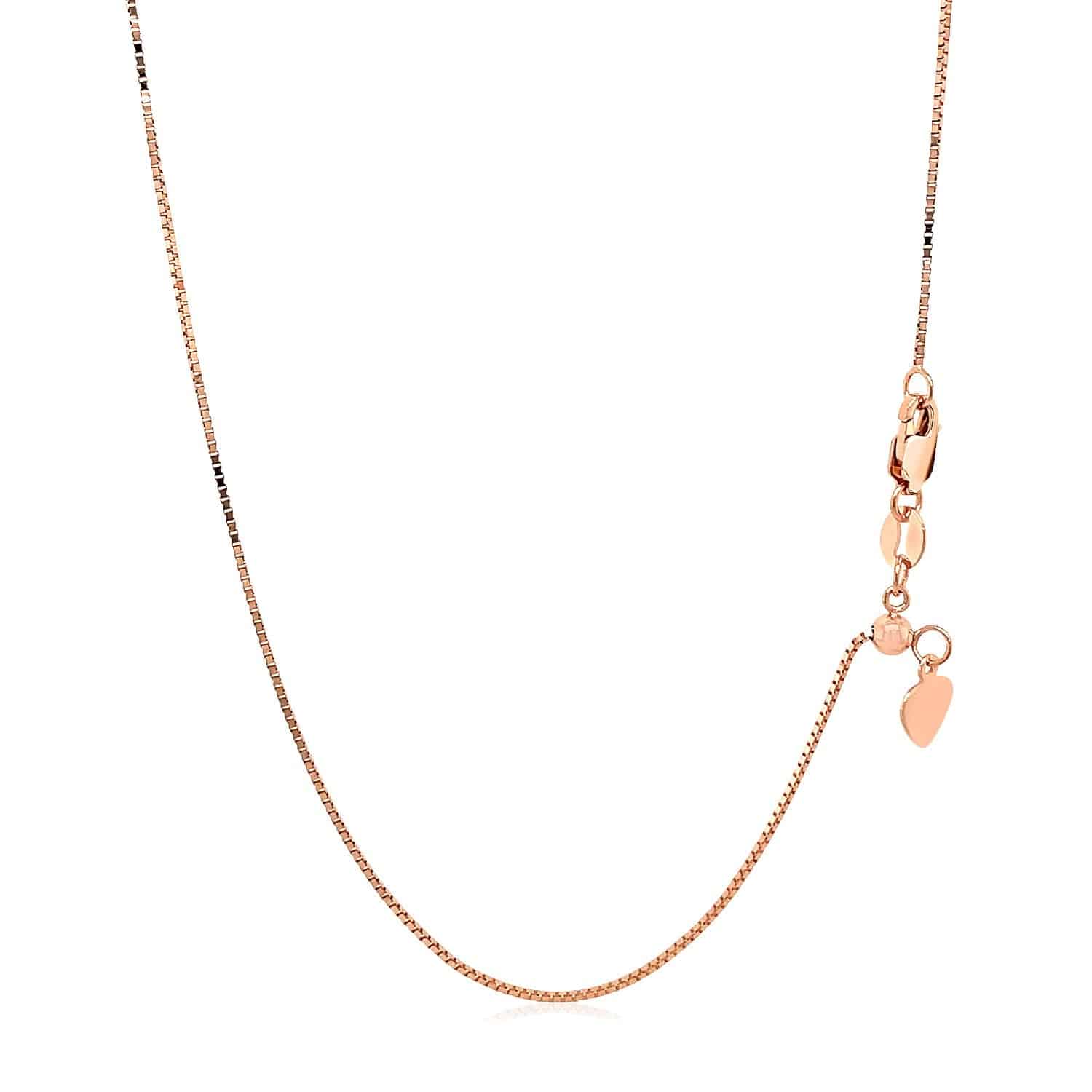 14k Rose Gold Adjustable Box Chain (0.70 mm) | 22'' - Forever in Harmony