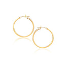 14k Yellow Gold Polished Hoop Earrings (2x40mm) - Forever in Harmony