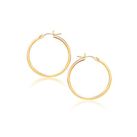 14k Yellow Gold Polished Hoop Earrings (2x40mm) - Forever in Harmony