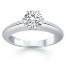 14k White Gold Solitaire Cathedral Engagement Ring - Forever in Harmony