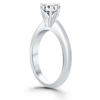 14k White Gold Solitaire Cathedral Engagement Ring - Forever in Harmony