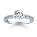 14k White Gold Diamond Channel Cathedral Engagement Ring - Forever in Harmony