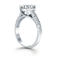 14k White Gold Trellis Diamond Engagement Ring - Forever in Harmony