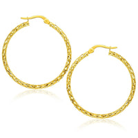 Large Textured Hoop Earrings in 10k Yellow Gold - Forever in Harmony