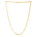 14k Yellow Gold Long Domed Paperclip Chain Necklace (4.80 mm) - Forever in Harmony