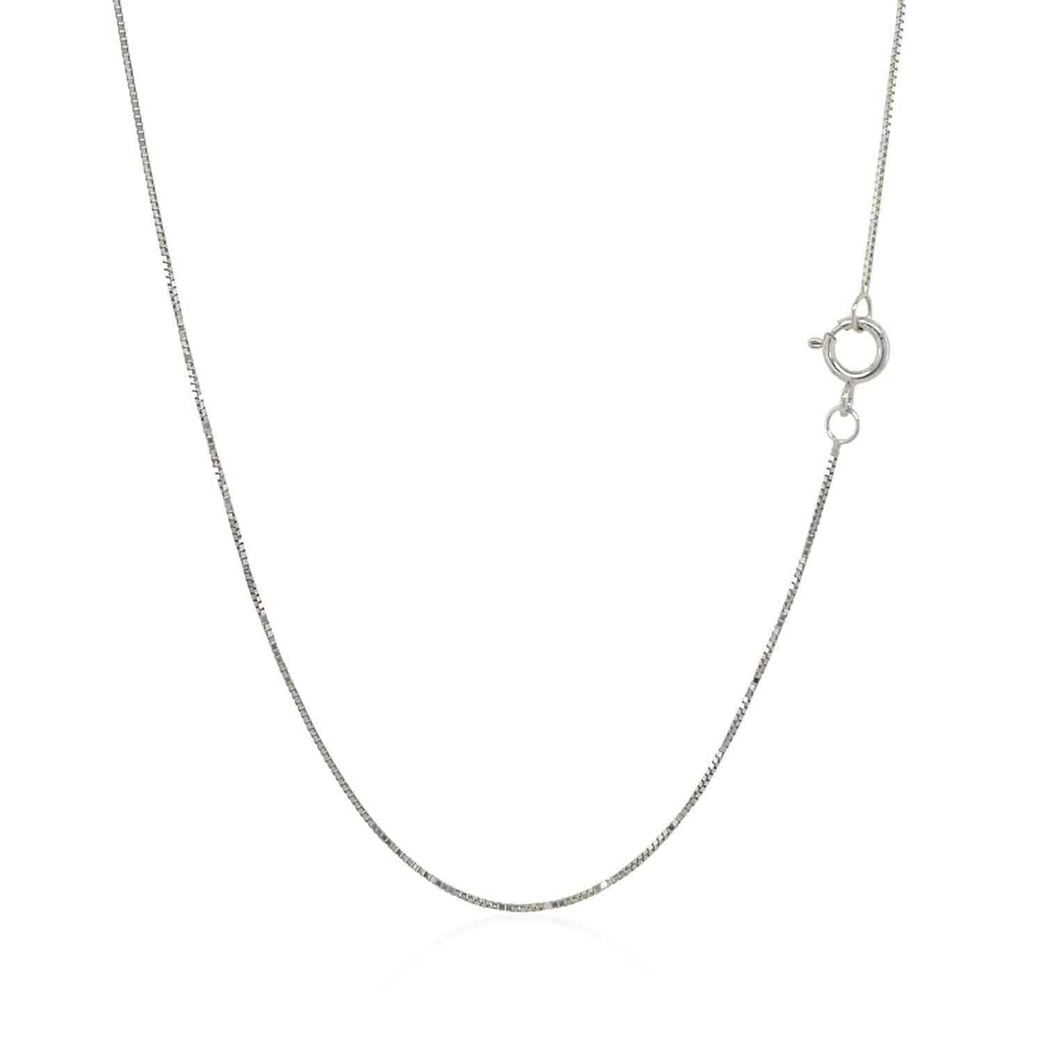 14k White Gold Classic Box Chain (0.45 mm) - Forever in Harmony