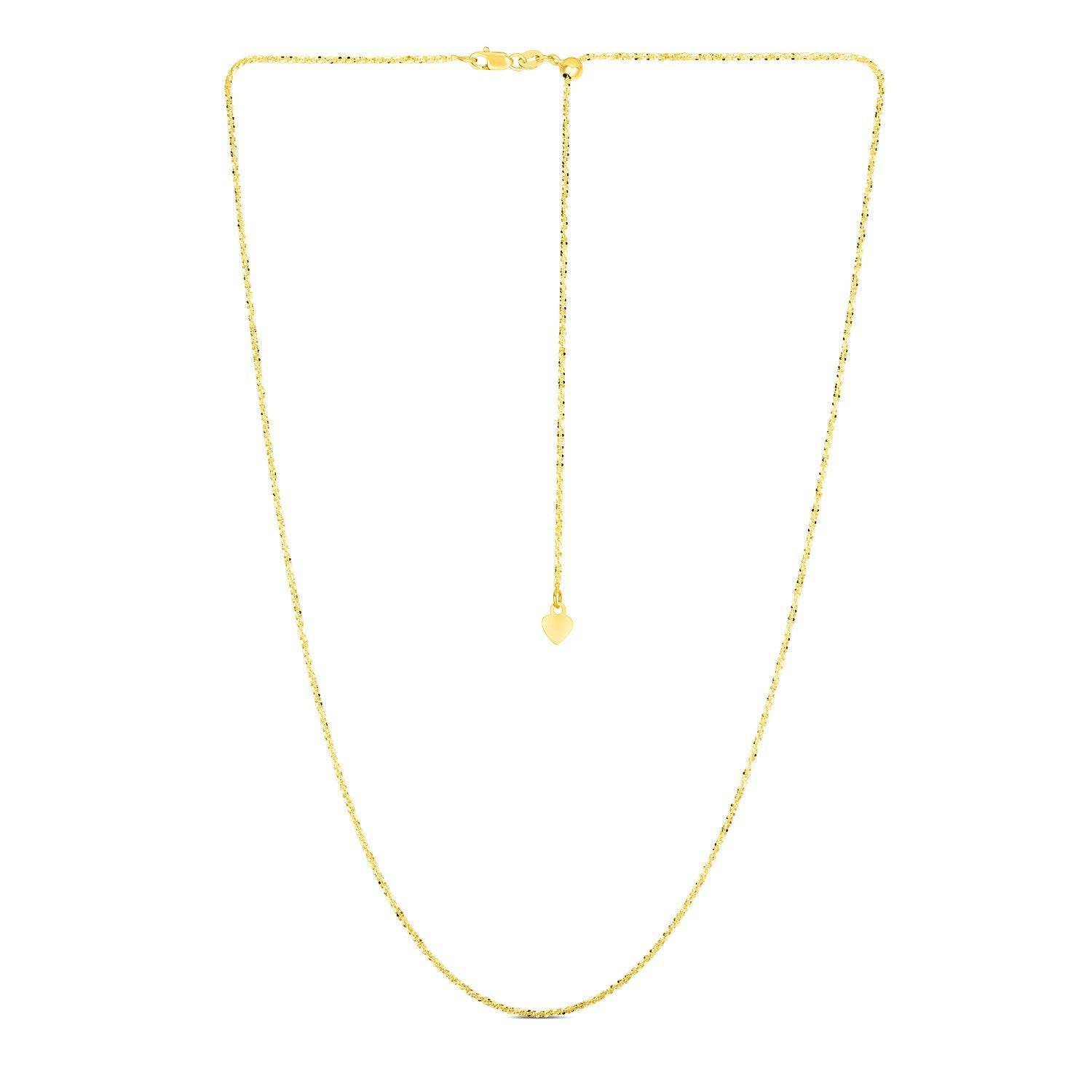 14k Yellow Gold Adjustable Sparkle Chain (1.20 mm) - Forever in Harmony