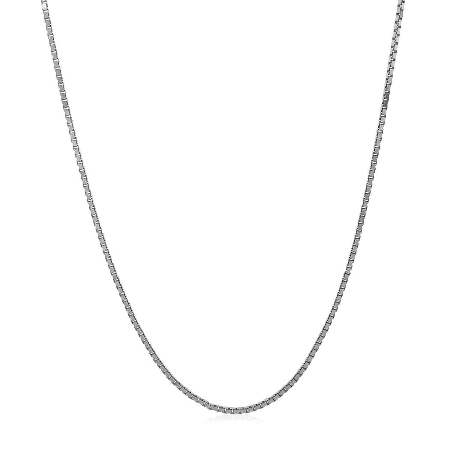 14k White Gold Adjustable Box Chain (1.10 mm) | - Forever in Harmony