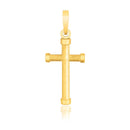 14k Yellow Gold Cross Pendant with Rounded Ends - Forever in Harmony