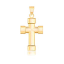 14k Yellow Gold Cross Pendant with Block Like Ends - Forever in Harmony