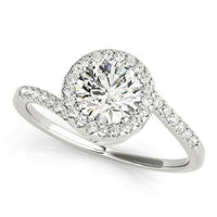 14k White Gold Halo Design Bypass Round Diamond Engagement Ring (5/8 cttw) - Forever in Harmony