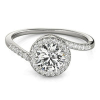 14k White Gold Halo Design Bypass Round Diamond Engagement Ring (5/8 cttw) - Forever in Harmony