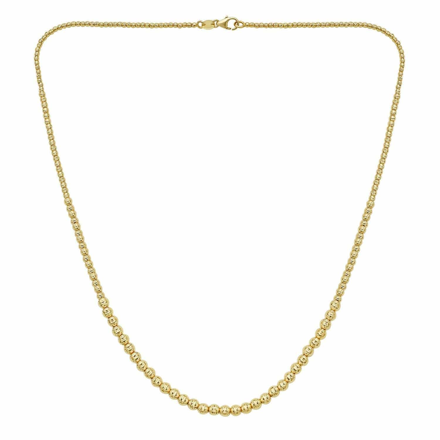 Graduated Bead Necklace in 14K Yellow Gold |