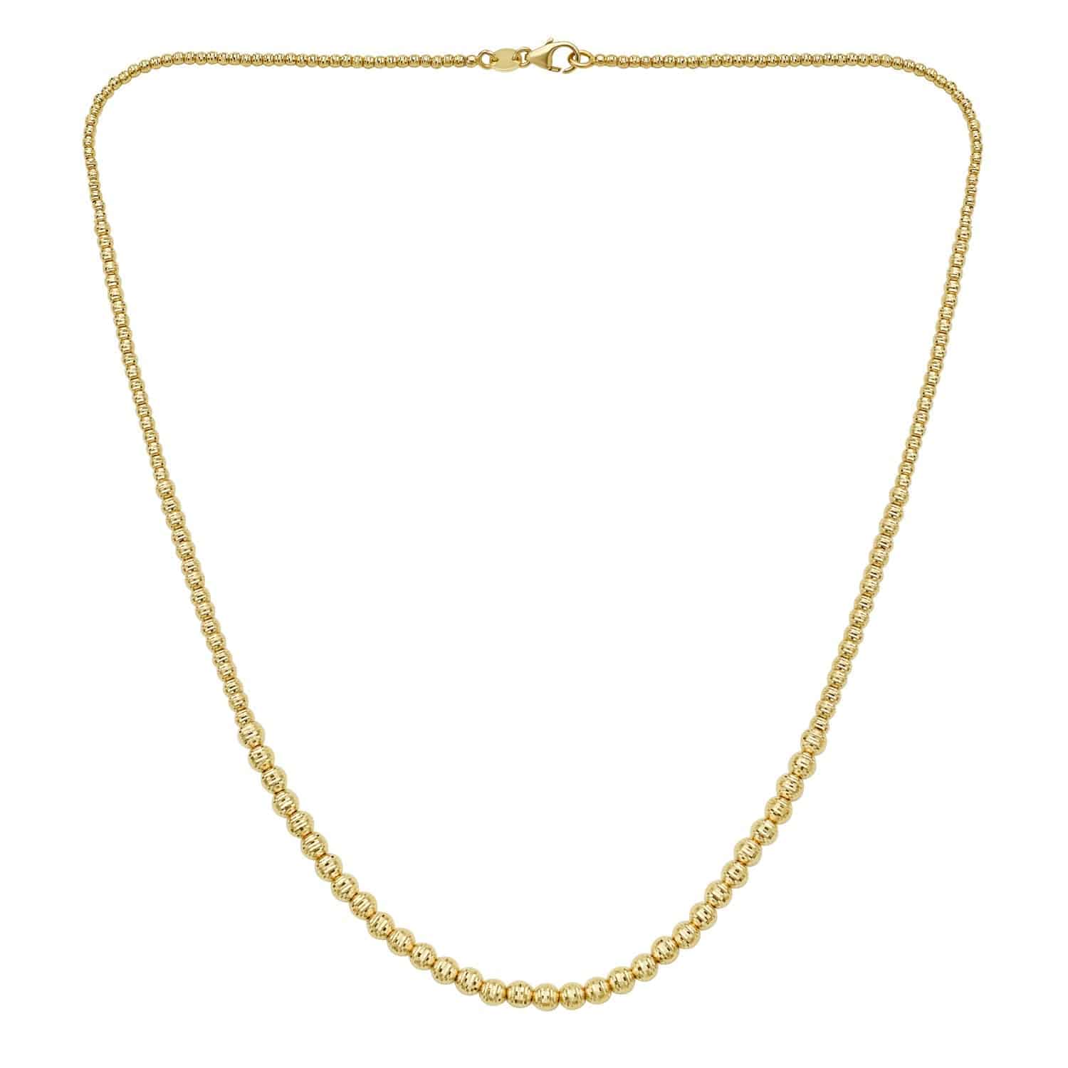 Graduated Bead Necklace in 14K Yellow Gold | 18