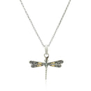 18k Yellow Gold and Sterling Silver Pendant in a Dragonfly Design - Forever in Harmony