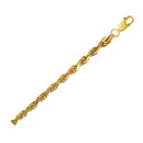 10K Yellow Gold Lite Hollow Diamond Cut Rope Chain (4.00 mm) - Forever in Harmony