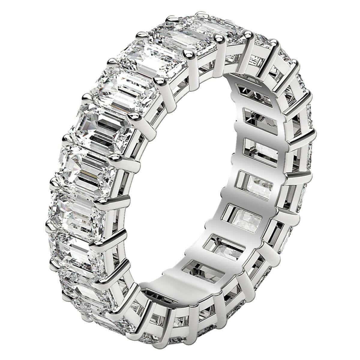 Emerald Cut Lab Grown Diamond Eternity Ring in 14k White Gold (5 cttw FG/VS2) - Forever in Harmony