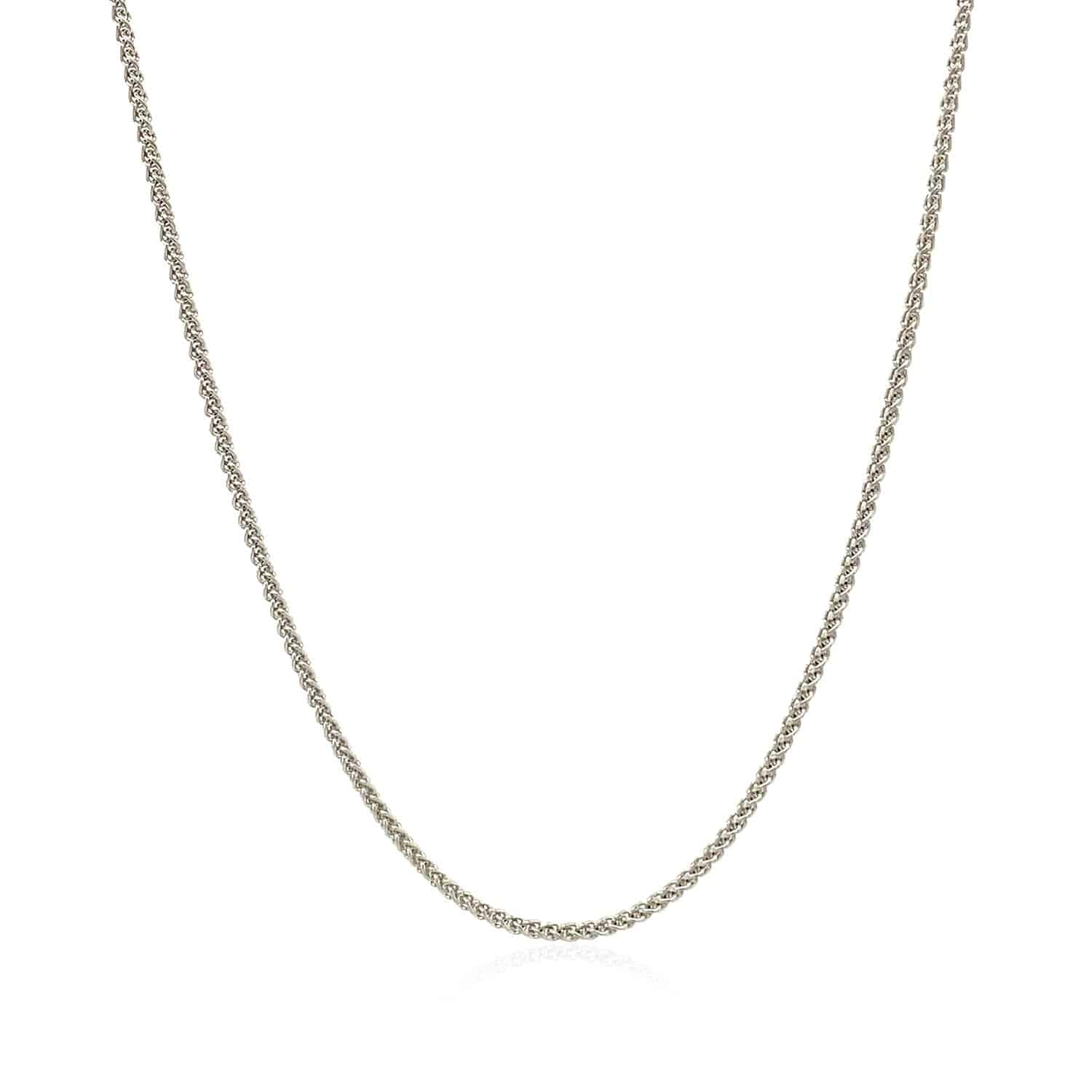 18k White Gold Round Wheat Chain (1.20 mm) | 16'' - Forever in Harmony