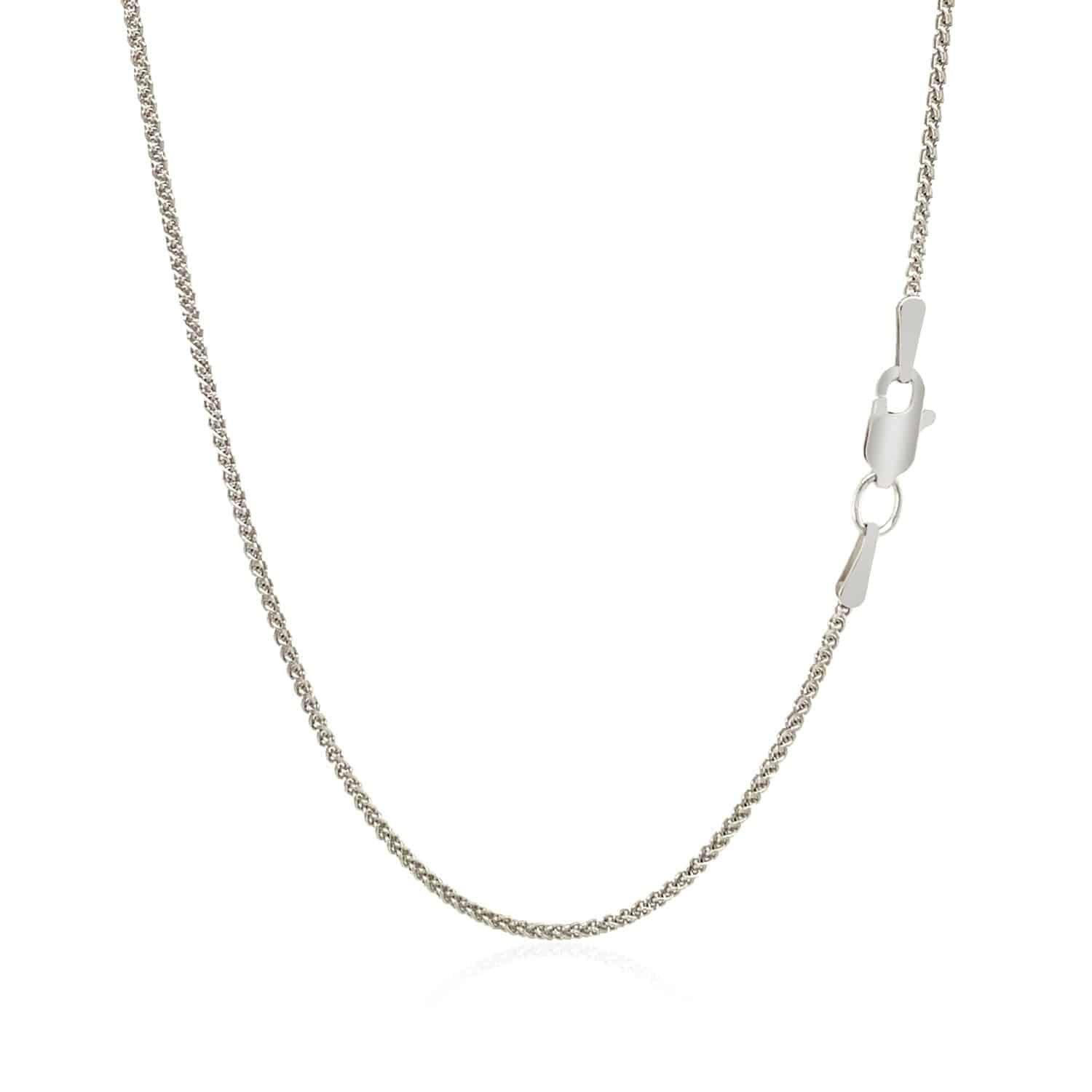 18k White Gold Round Wheat Chain (1.20 mm) | 16'' - Forever in Harmony