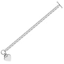 Sterling Silver Rhodium Plated Rolo Chain Bracelet with a Heart Charm (6.00 mm) | - Forever in Harmony