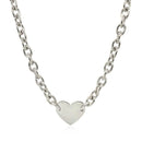 Sterling Silver Rhodium Plated Chain Bracelet with a Flat Heart Motif Station - Forever in Harmony