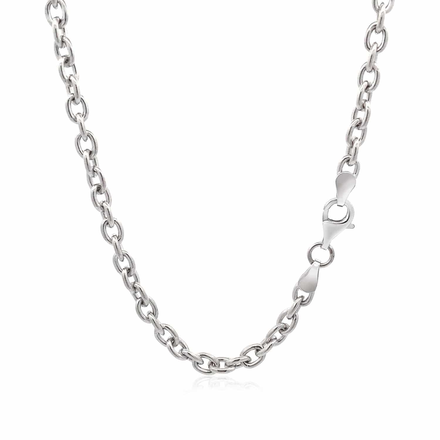 Sterling Silver Rhodium Plated Chain Bracelet with a Flat Heart Motif Station - Forever in Harmony