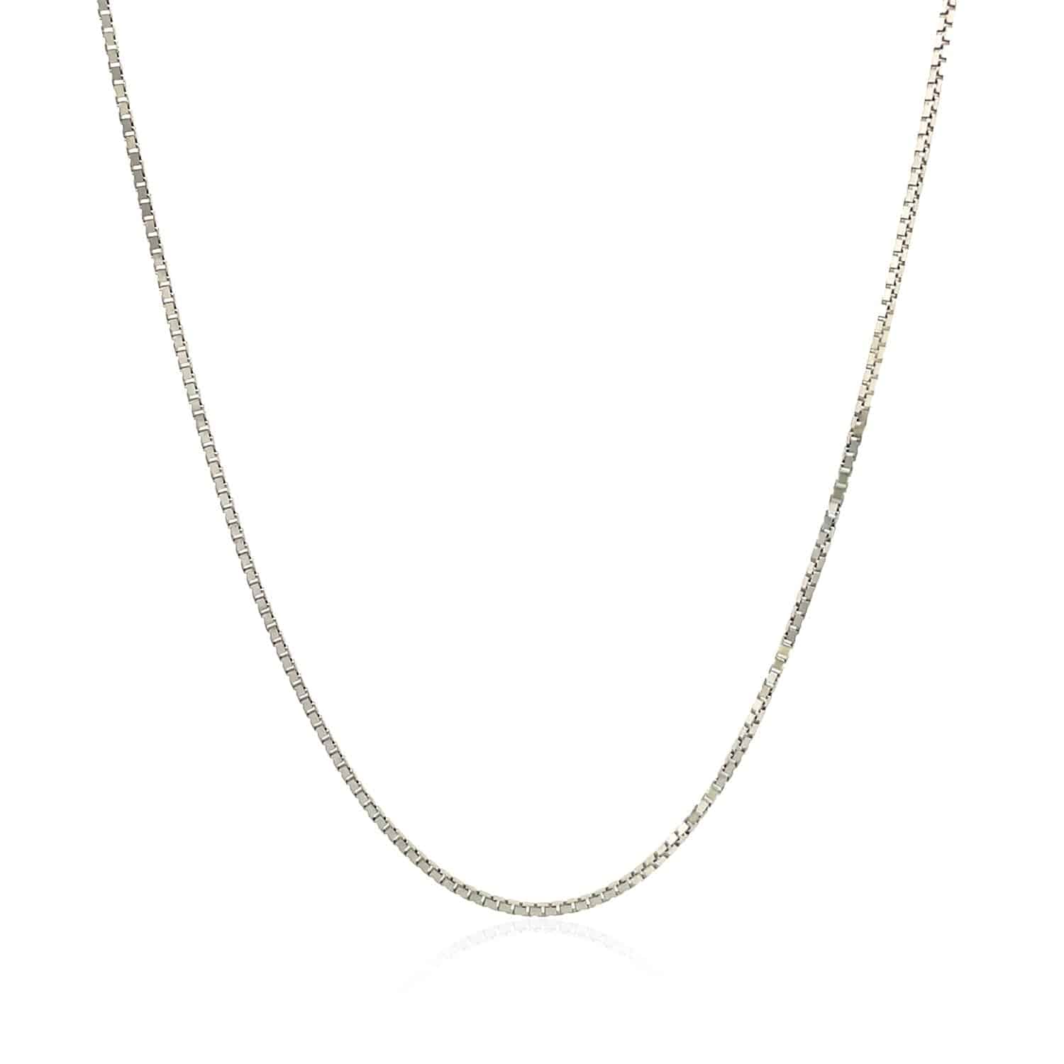 10k White Gold Classic Box Chain (0.78 mm) - Forever in Harmony