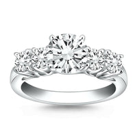 14k White Gold Five Stone Diamond Trellis Engagement Ring - Forever in Harmony