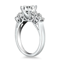 14k White Gold Five Stone Diamond Trellis Engagement Ring - Forever in Harmony