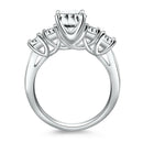 14k White Gold Five Stone Diamond Trellis Engagement Ring - Forever in Harmony