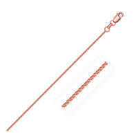 14k Rose Gold Diamond Cut Round Wheat Chain (1.20 mm) - Forever in Harmony