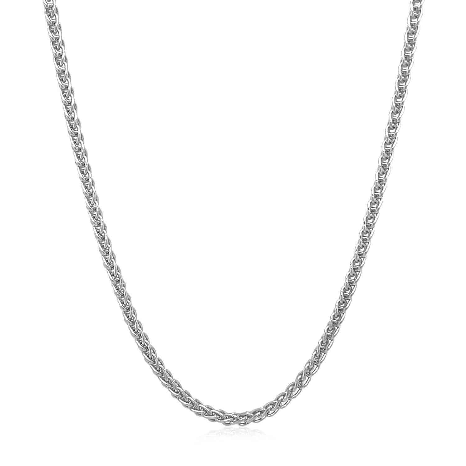 14k White Gold Round Wheat Chain (2.1 mm) | - Forever in Harmony