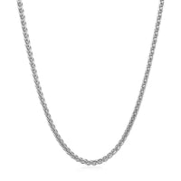 14k White Gold Round Wheat Chain (2.1 mm) | - Forever in Harmony