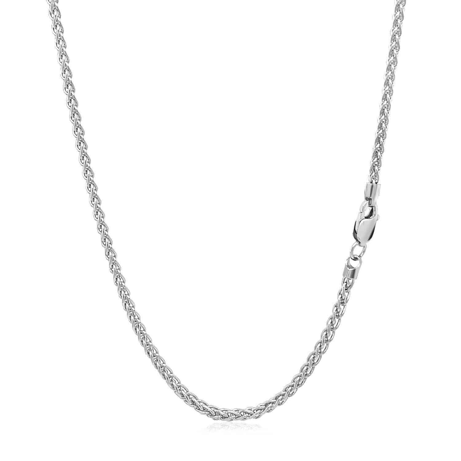 14k White Gold Round Wheat Chain (2.1 mm) | - Forever in Harmony