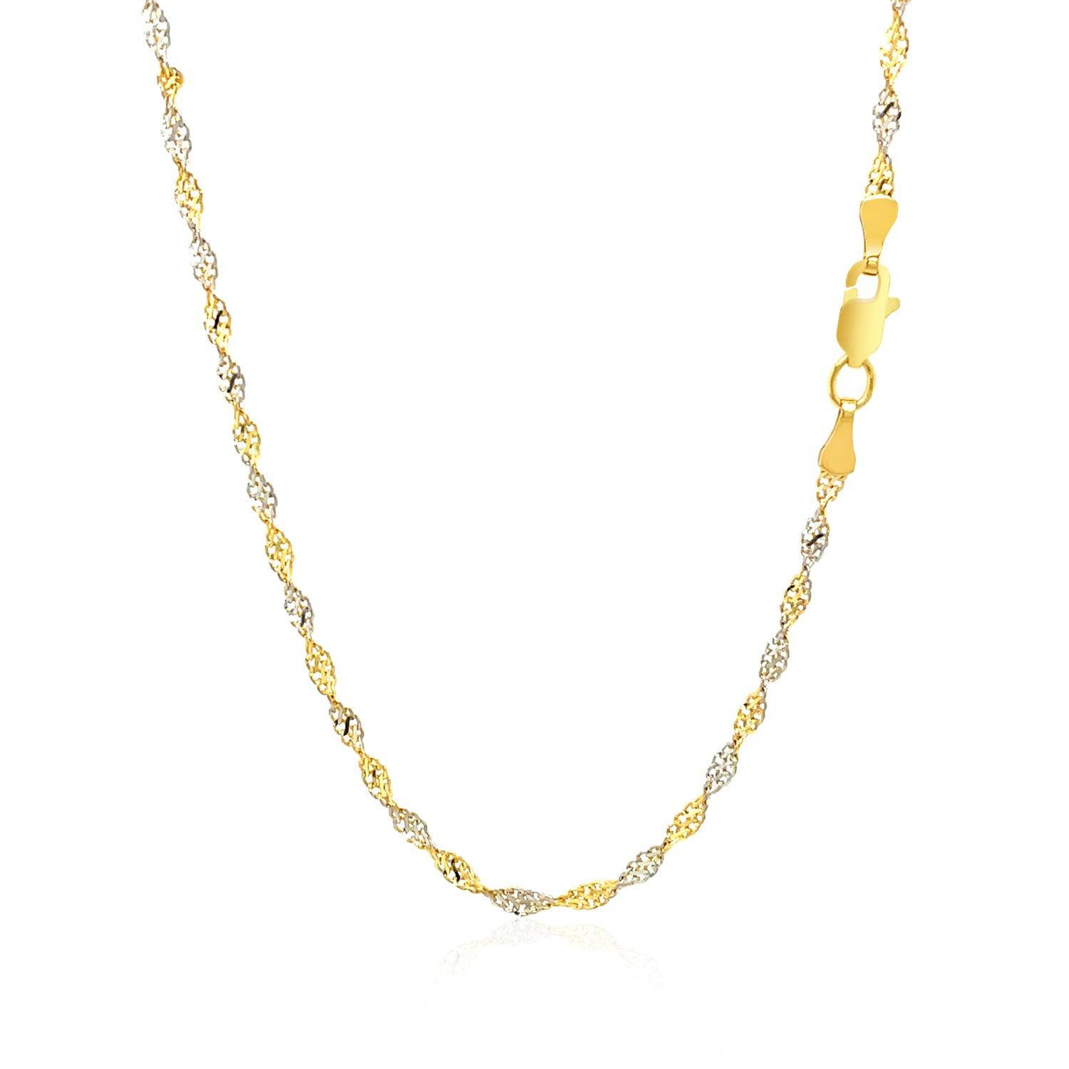 14k Two-Tone Gold Singapore Chain (2.50 mm) - Forever in Harmony