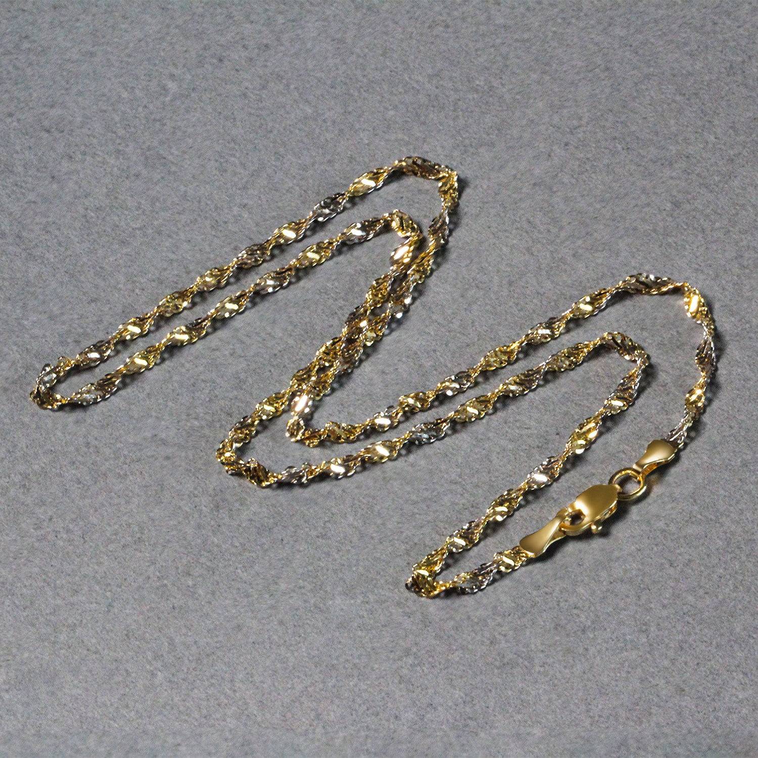 14k Two-Tone Gold Singapore Chain (2.50 mm) - Forever in Harmony