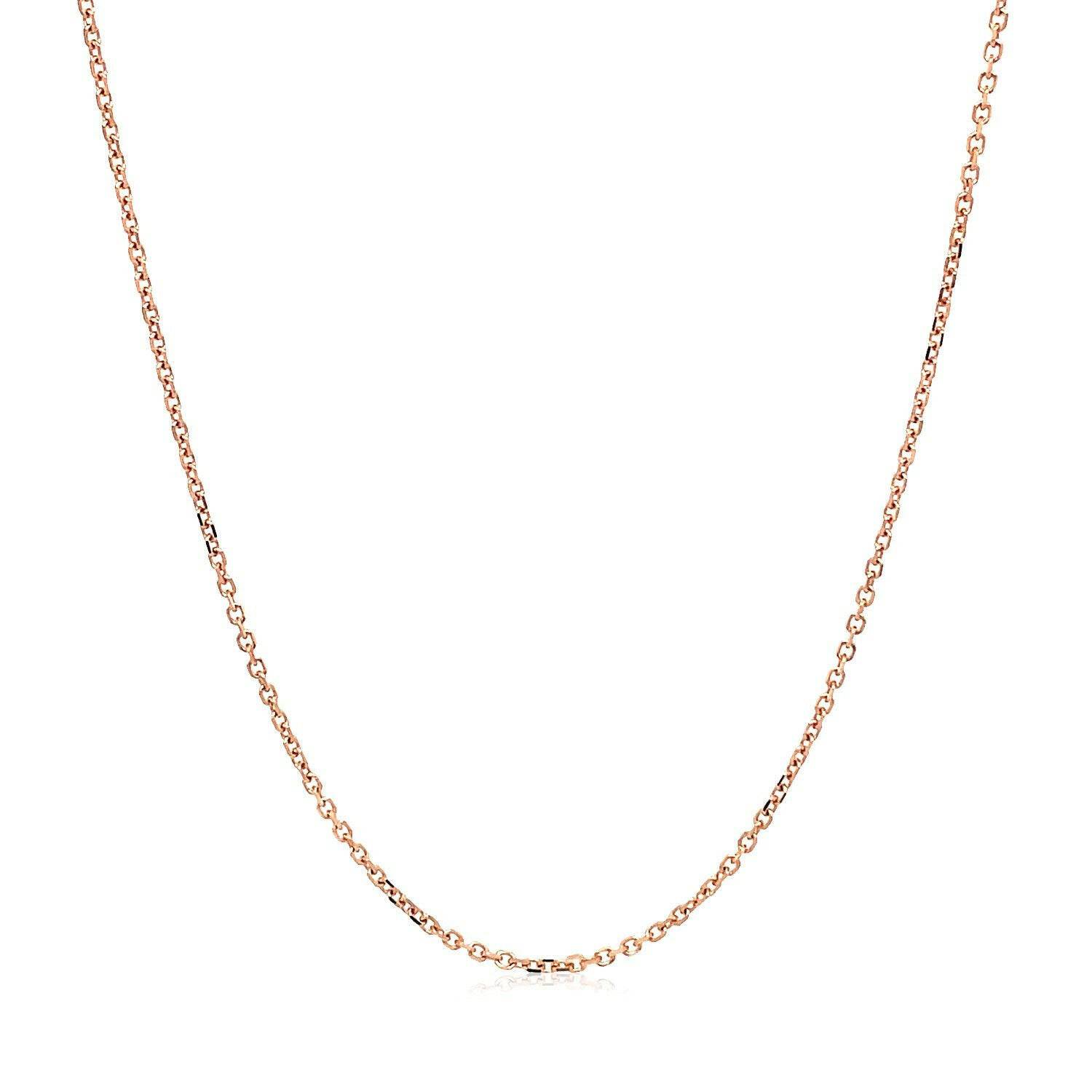 14k Rose Gold Diamond Cut Cable Link Chain (1.10 mm) - Forever in Harmony