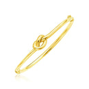 14k Yellow Gold Bangle Bracelet with Polished Knot (9.50 mm) | - Forever in Harmony