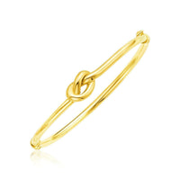 14k Yellow Gold Bangle Bracelet with Polished Knot (9.50 mm) | - Forever in Harmony