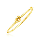 14k Yellow Gold Bangle Bracelet with Polished Knot (9.50 mm) | 7'' - Forever in Harmony