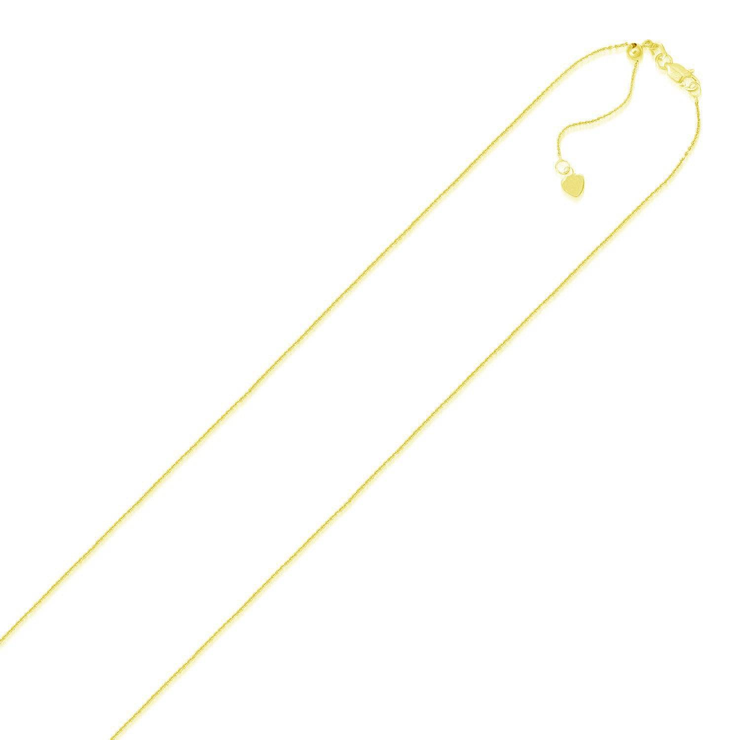 14k Yellow Gold Adjustable Cable Chain (1.10 mm) | 22''