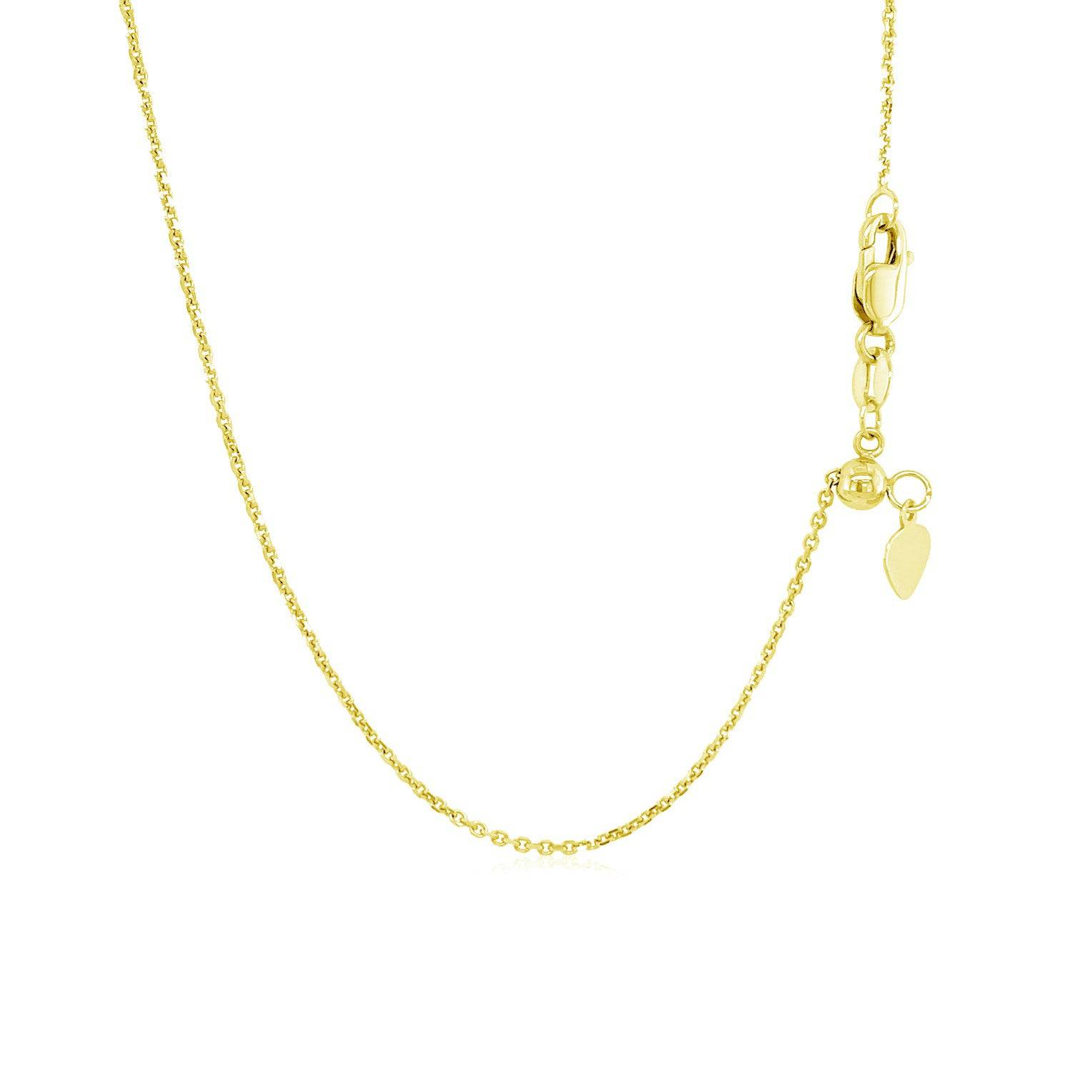 14k Yellow Gold Adjustable Cable Chain (1.10 mm) | 22'' - Forever in Harmony