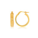 14k Yellow Gold Greek Key Small Hoop Earrings - Forever in Harmony