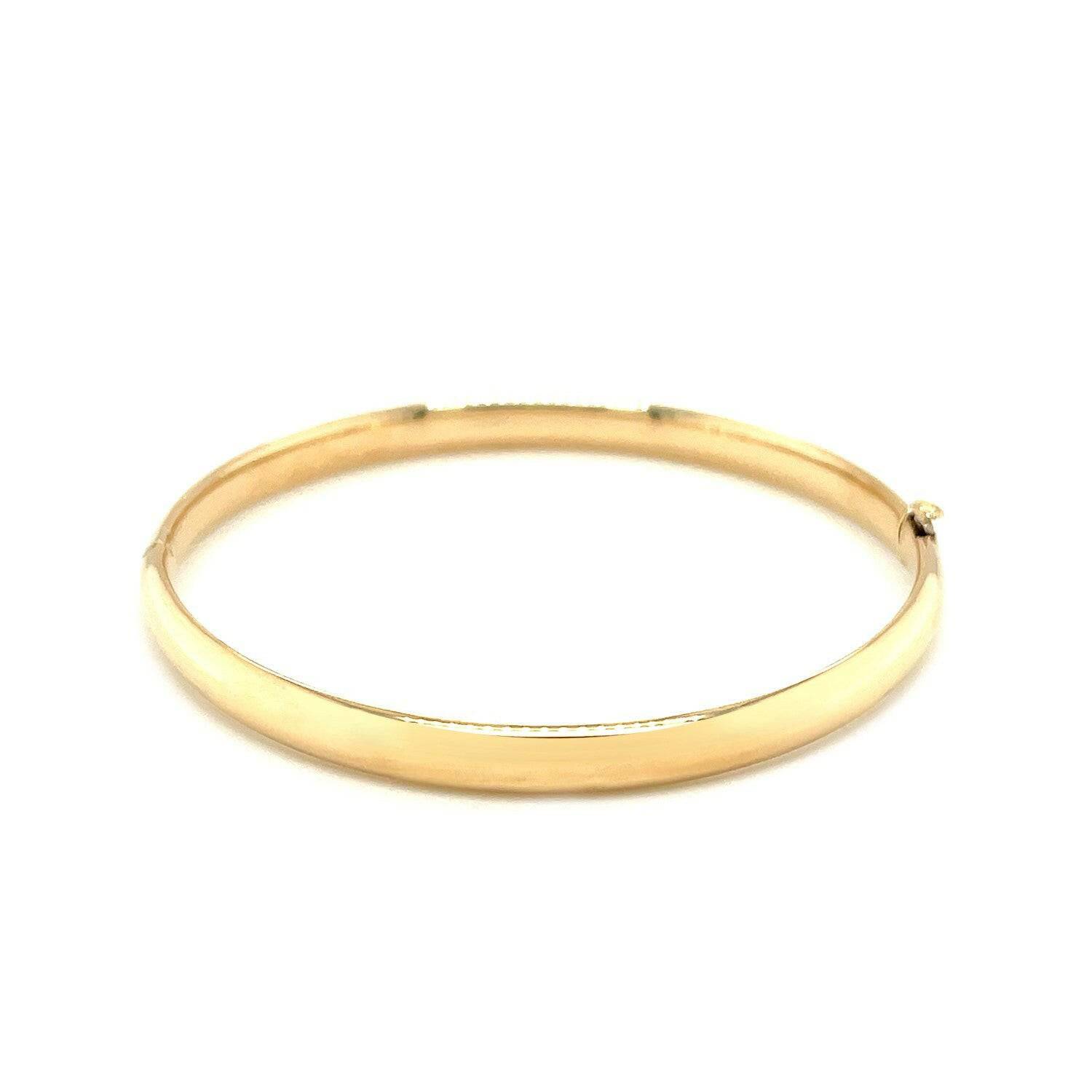 14k Yellow Gold Dome Design Polished Childrens Bangle (5.50 mm) |