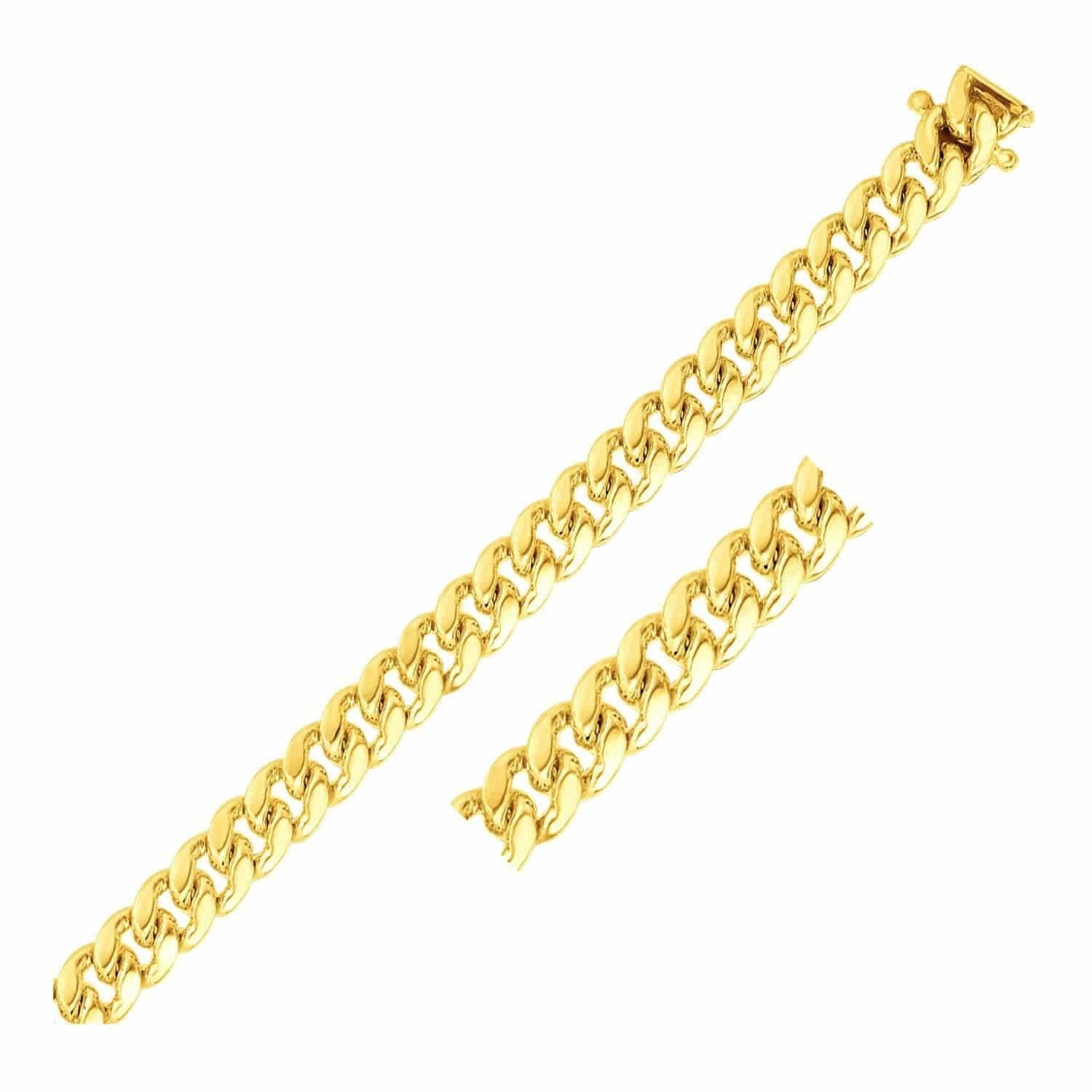 10k Yellow Gold Classic Miami Cuban Solid Bracelet (8.20 mm) |