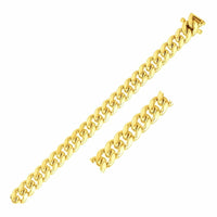 10k Yellow Gold Classic Miami Cuban Solid Bracelet (8.20 mm) | - Forever in Harmony