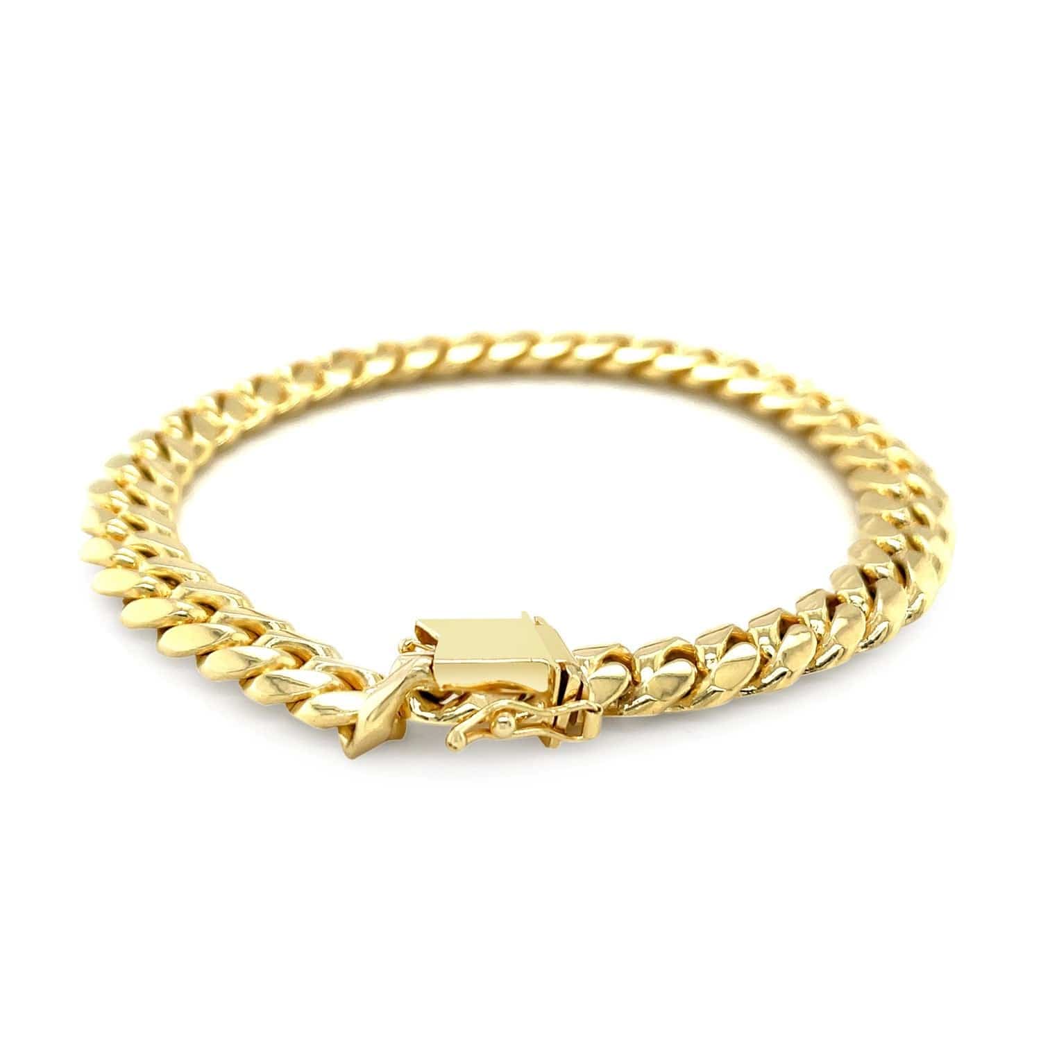 10k Yellow Gold Classic Miami Cuban Solid Bracelet (8.20 mm) | 8.5