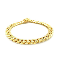 10k Yellow Gold Classic Miami Cuban Solid Bracelet (8.20 mm) | - Forever in Harmony